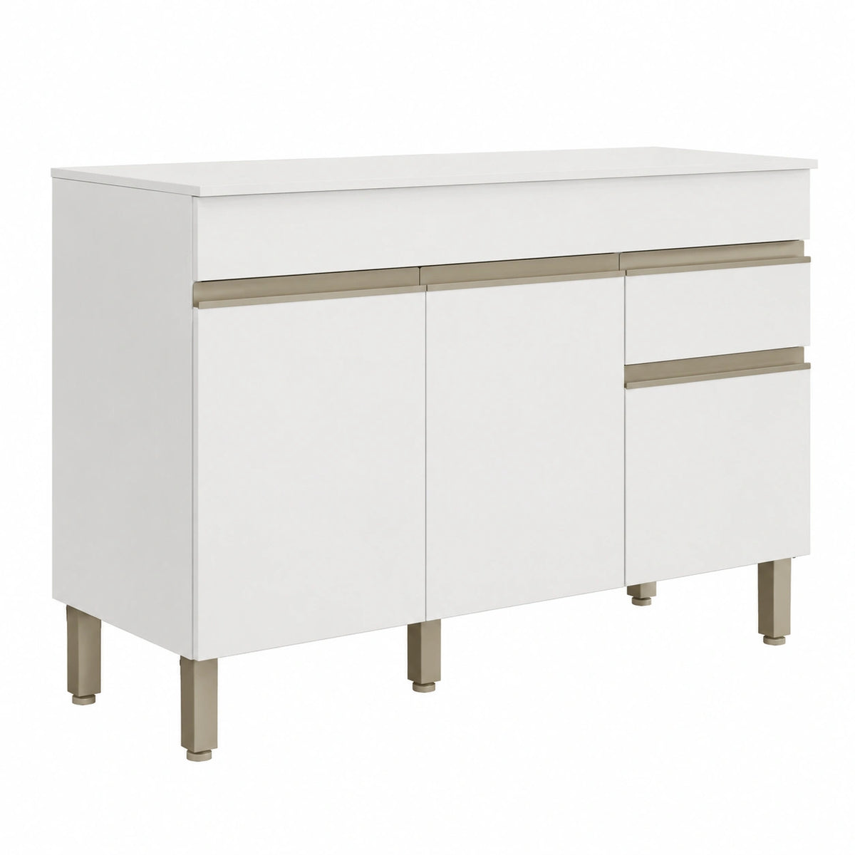 Buffet, avec tiroirs, avec portes, coloris blanc, pour la salle à manger ou le salon