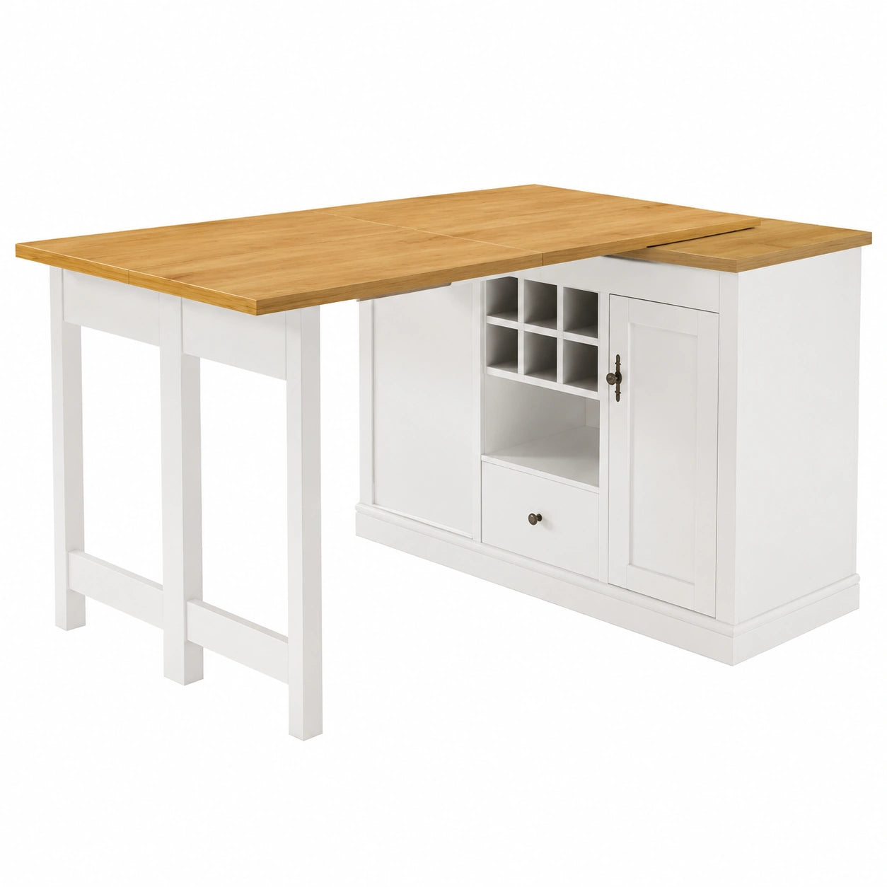 Buffet, extensible, pivotant, avec rangement, 180 x 40 x 76 cm, pour la salle à manger ou le salon
