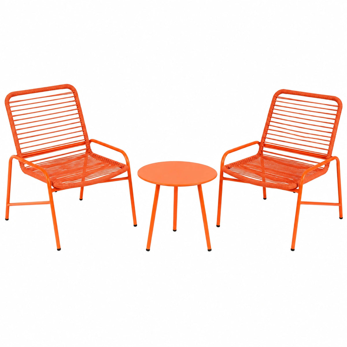Salon de jardin, avec 2 chaises, en métal, 3 pièces, pour la terrasse ou le jardin