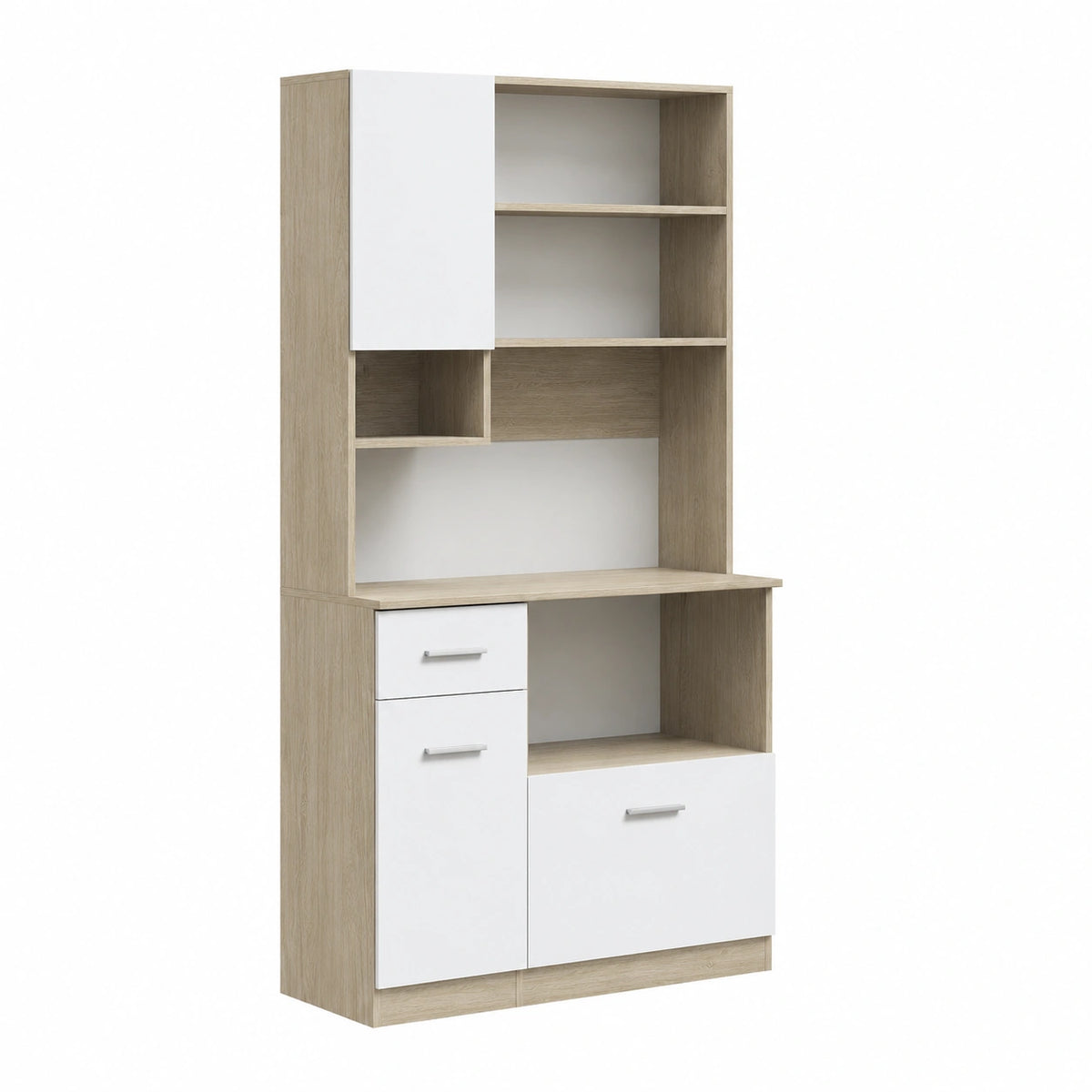 Armoire, réglable, avec rangement, avec tiroirs, coloris blanc, 80 x 35 x 180 cm, pour la chambre