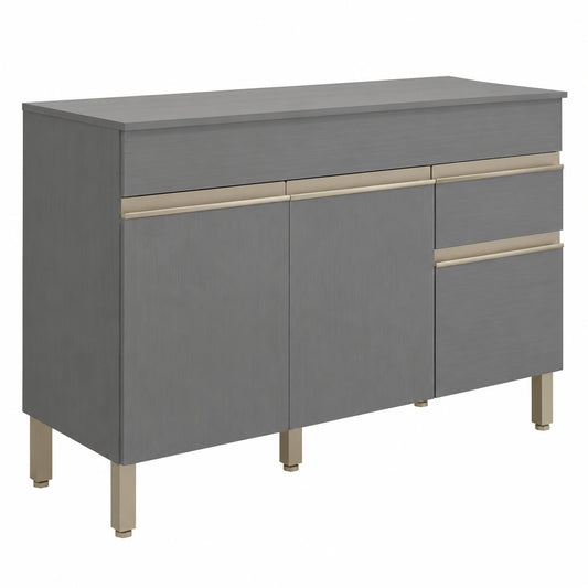 Buffet, avec tiroirs, avec portes, coloris gris, pour la salle à manger ou le salon