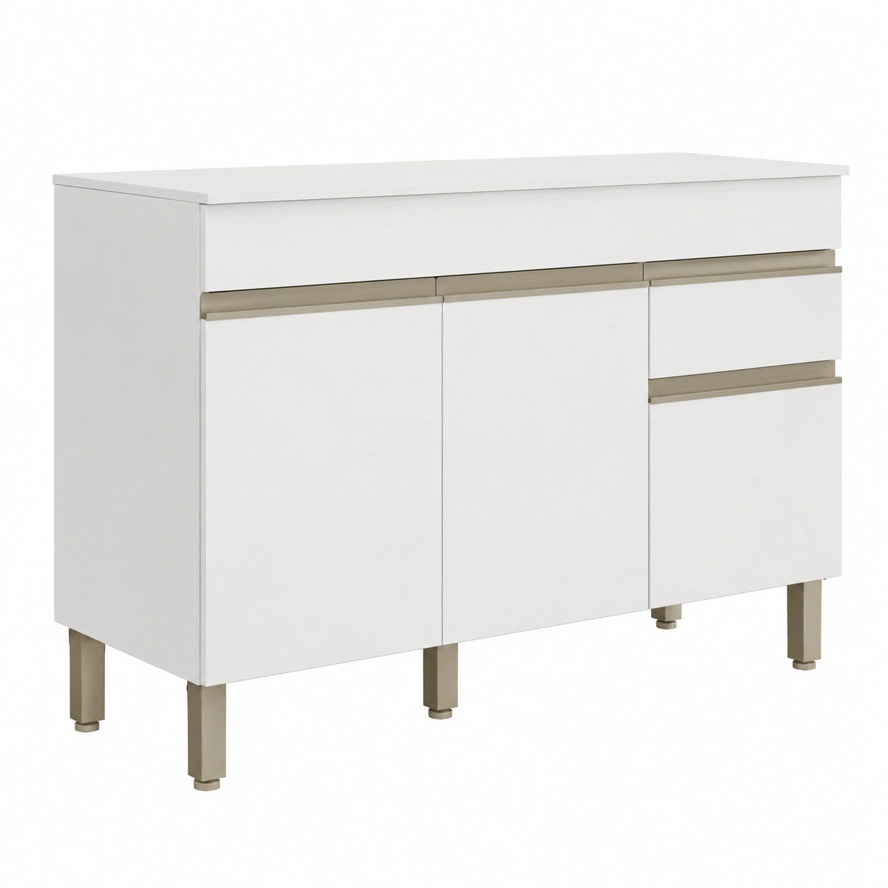 Buffet, avec tiroirs, avec portes, coloris blanc, pour la salle à manger ou le salon