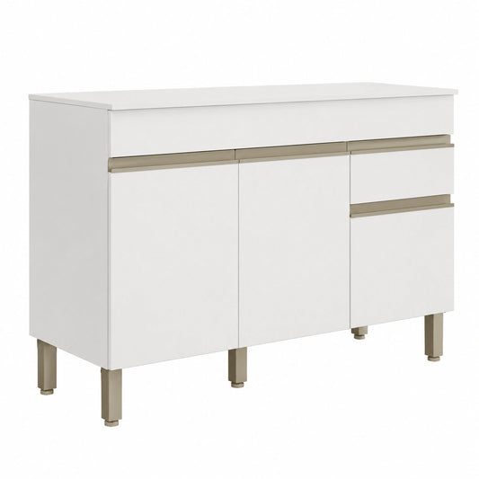 Buffet, avec tiroirs, avec portes, coloris blanc, pour la salle à manger ou le salon