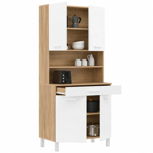 Buffet, avec tiroirs, avec portes, coloris blanc, pour la salle à manger ou le salon