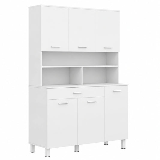 Buffet, avec tiroirs, avec portes, coloris blanc, pour la salle à manger ou le salon