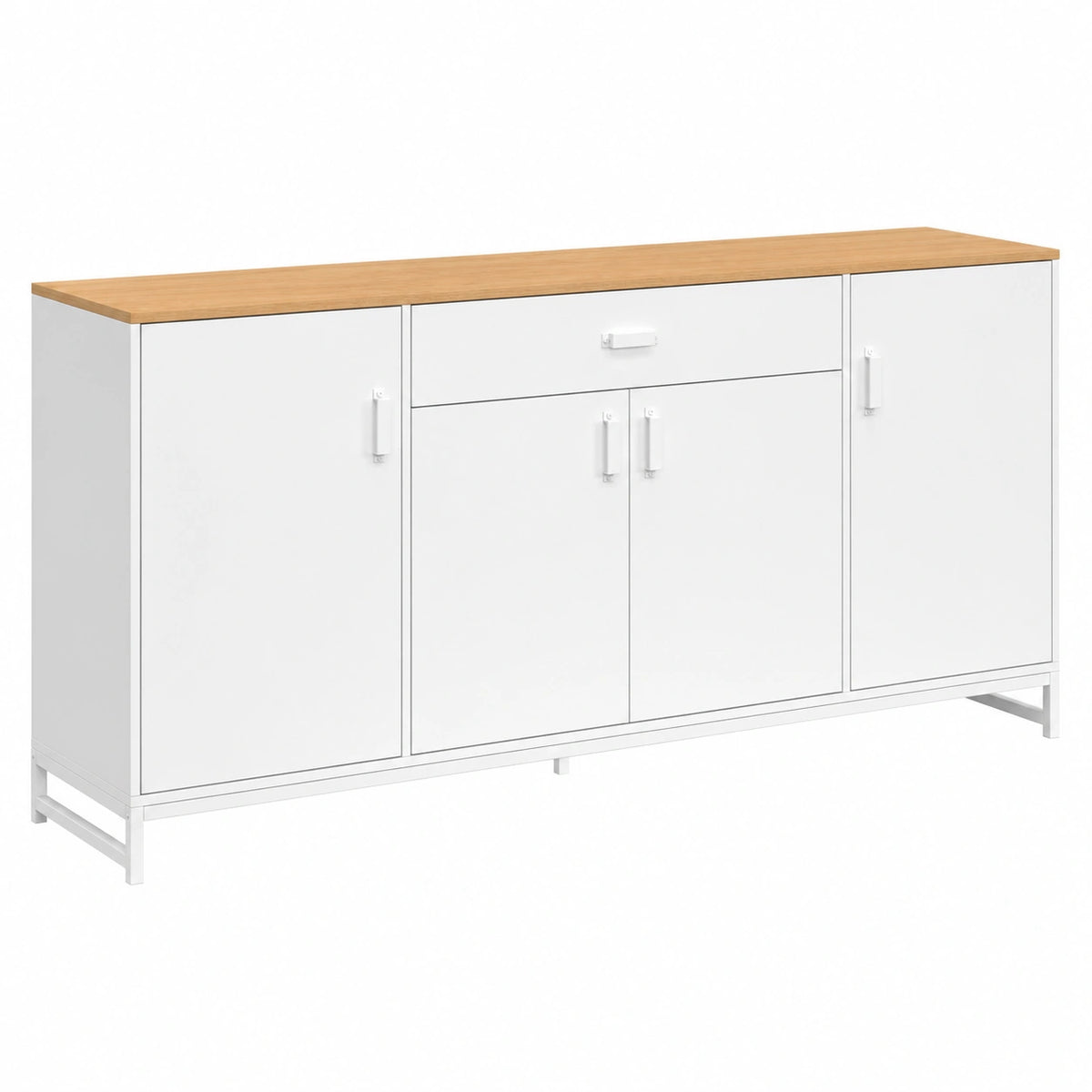 Buffet, avec tiroirs, avec portes, coloris blanc, pour la salle à manger ou le salon
