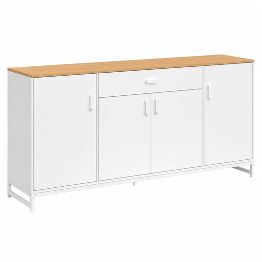 Buffet, avec tiroirs, avec portes, coloris blanc, pour la salle à manger ou le salon