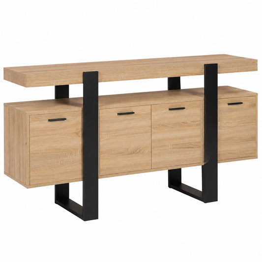 Buffet, avec portes, coloris noir, pour la salle à manger ou le salon