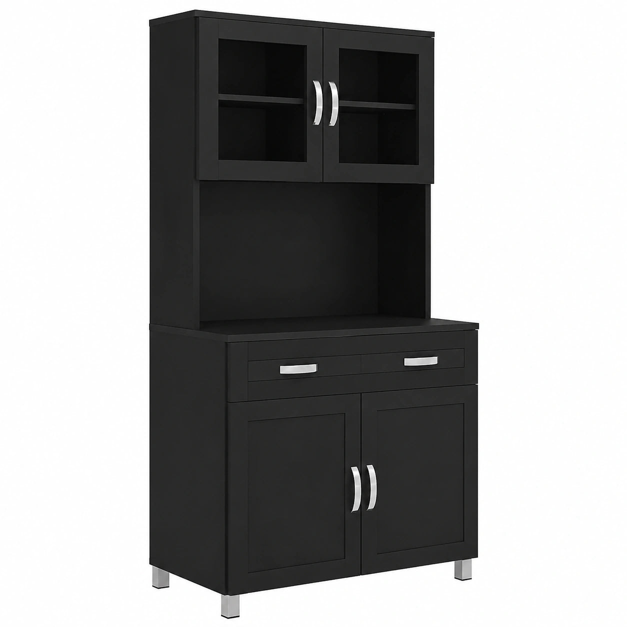 Armoire, en verre, réglable, avec rangement, avec tiroirs, coloris noir, 80 x 48 x 170 cm, pour la chambre