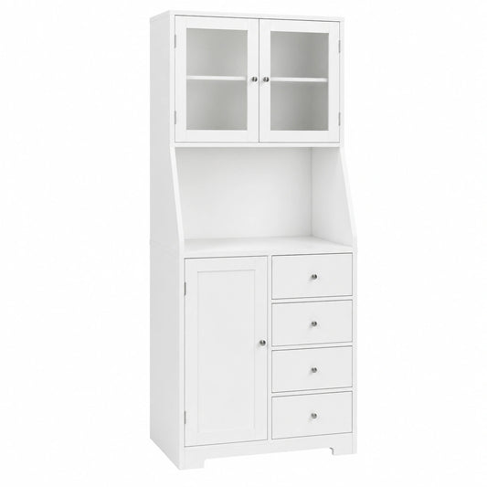 Armoire, avec tiroirs, avec portes, coloris blanc, pour la chambre