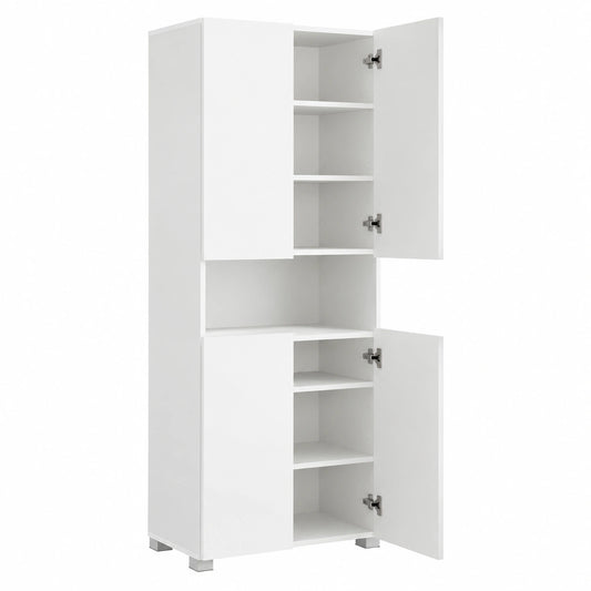 Armoire, réglable, avec rangement, avec étagères, 68 x 34 x 180 cm, coloris blanc, pour la chambre