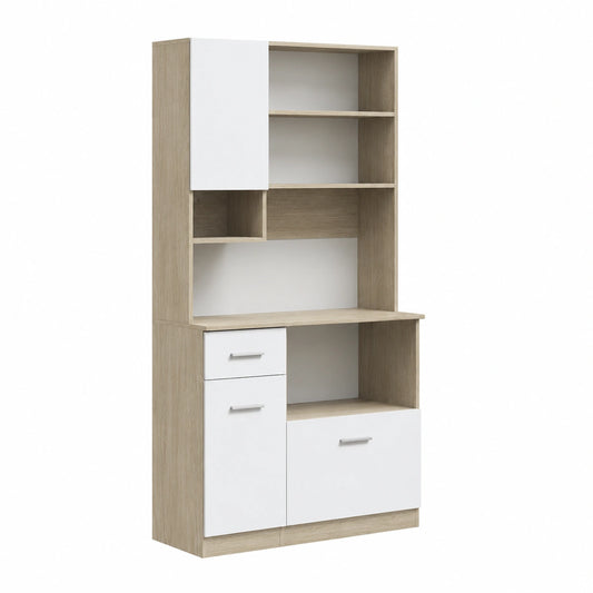Armoire, réglable, avec rangement, avec tiroirs, coloris blanc, 80 x 35 x 180 cm, pour la chambre