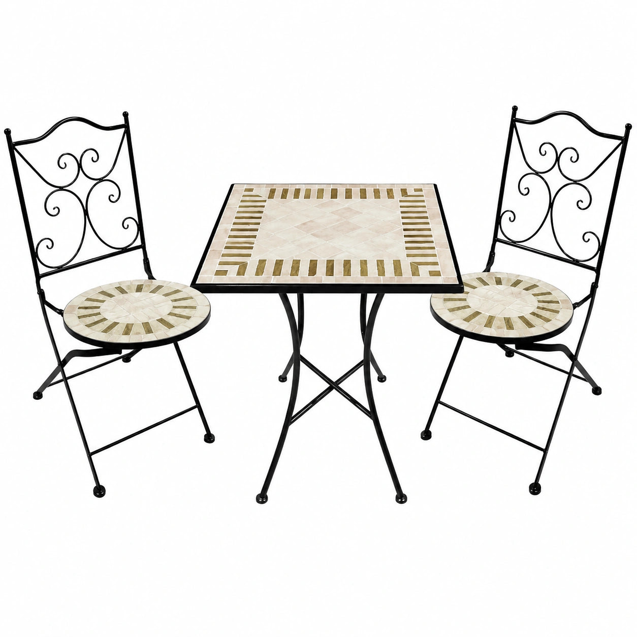 Salon de jardin, coloris beige, pour la terrasse ou le jardin